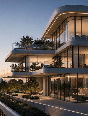 Modern architectural building exterior